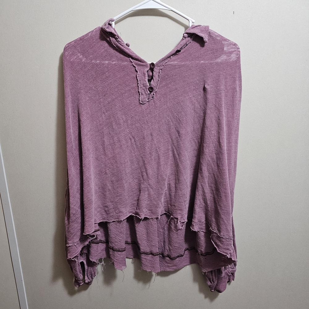We The Free Purple Button-Up Hoodie